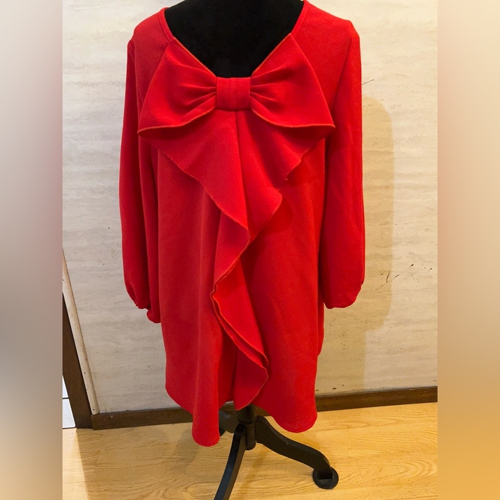 IC Collection By Connie K Bold Scarlet Tunic Top - Picture 10 of 13